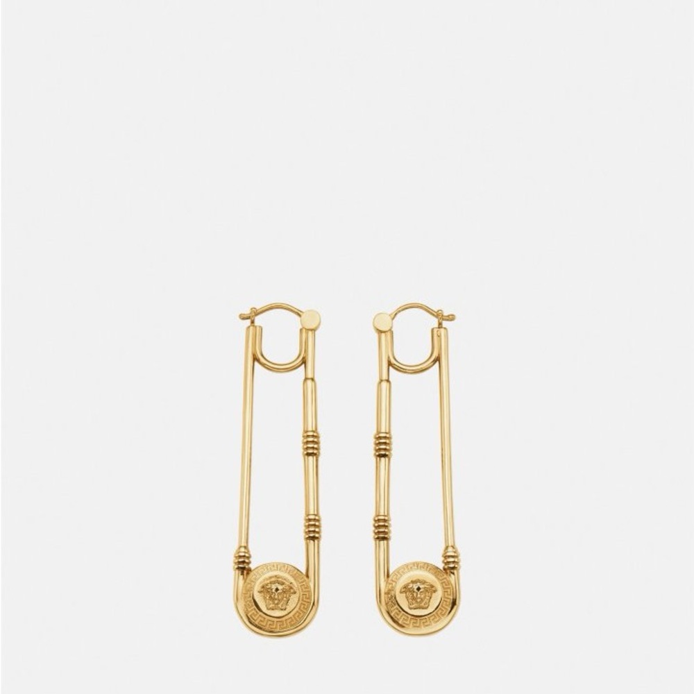 NEW Versace Safety Pin Earrings